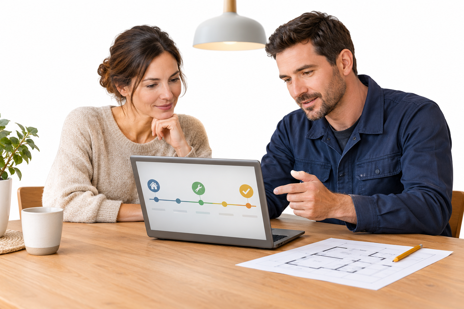 Mit KI erzeugte allgemeine Illustration zur Hausautomation; keine dokumentierte Anlage oder technische Ausführung.